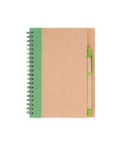 Libreta ecológica con detalle verde