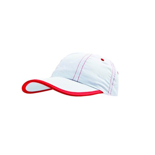 Gorra de microfibra con detalle en rojo