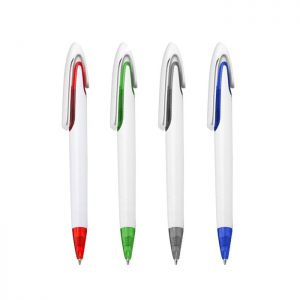 Bolígrafo plástico con detalle de color