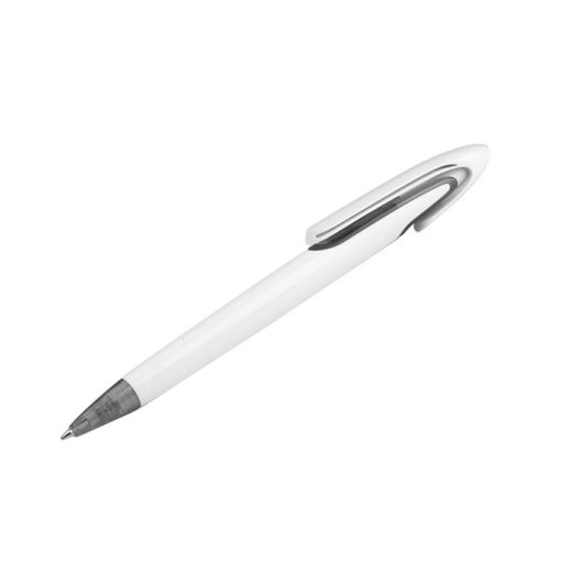 Bolígrafo plástico con detalle gris