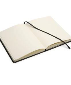 Cuaderno de cuero tapa dura abierto