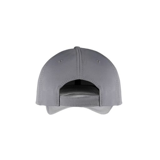 Parte trasera de gorra gris de microfibra