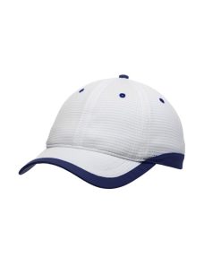 Gorra de microfibra blanca con detalle azul