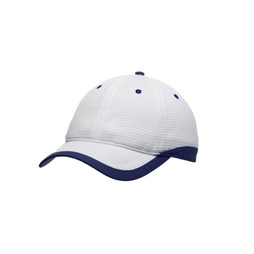 Gorra de microfibra blanca con detalle azul