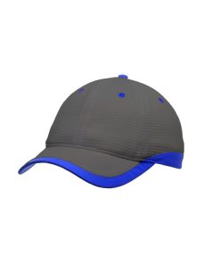 Gorra de microfibra gris con detalle azul