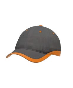 Gorra de microfibra gris con detalle naranja