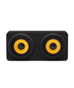 Parlante bluetooth negro y amarillo