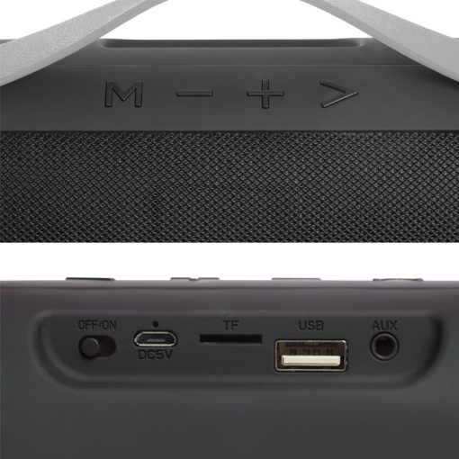 Detalle del parlante bluetooth portátil