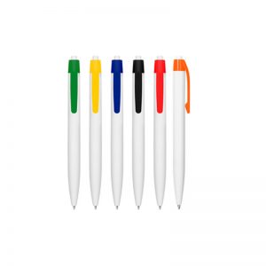 Bolígrafo plástico blanco clip colores