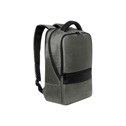 Mochila de poliester cracovia gris de perfil