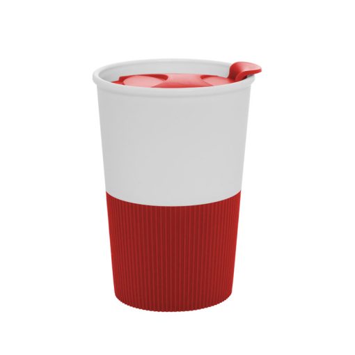 Vaso térmico de plástico rojo