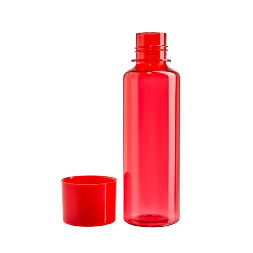 Botella roja con tapa plástica
